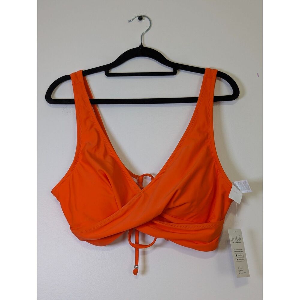 Cupshe XL Front Cross Bikini Set NWT Orange Floral Bathing Suit Tropical - Picture 8 of 10